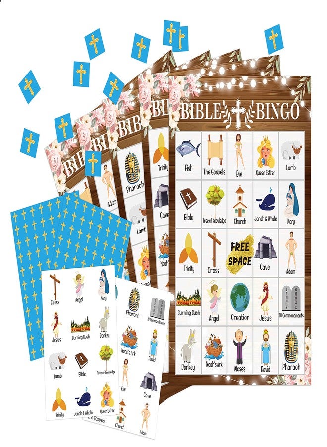 OZTEMETY Bible Bingo Card Games, Christian Sunday Church Game Party Supplies, Favors, Decorations, Gifts - 24 Players Bingo Game Bible003 - Image 1